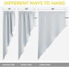 imageNICETOWN Blackout Window Treatment Pole Pocket Kitchen Tier Curtains Tailored Scalloped ValanceSwags for Living Room One Pair 36 Wide by 63inches Long Each Panel GreyGreyish White