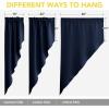 imageNICETOWN Blackout Window Treatment Pole Pocket Kitchen Tier Curtains Tailored Scalloped ValanceSwags for Living Room One Pair 36 Wide by 63inches Long Each Panel GreyNavy