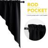 imageNICETOWN Blackout Window Treatment Pole Pocket Kitchen Tier Curtains Tailored Scalloped ValanceSwags for Living Room One Pair 36 Wide by 63inches Long Each Panel GreyBlack
