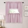 imageNICETOWN Blackout Window Treatment Pole Pocket Kitchen Tier Curtains Tailored Scalloped ValanceSwags for Living Room One Pair 36 Wide by 63inches Long Each Panel GreyBaby Pink