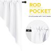 imageNICETOWN Blackout Window Treatment Pole Pocket Kitchen Tier Curtains Tailored Scalloped ValanceSwags for Living Room One Pair 36 Wide by 63inches Long Each Panel GreyPure White