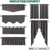 imageNICETOWN Blackout Window Treatment Pole Pocket Kitchen Tier Curtains Tailored Scalloped ValanceSwags for Living Room One Pair 36 Wide by 63inches Long Each Panel GreySea Teal