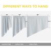 imageNICETOWN Blackout Window Treatment Pole Pocket Kitchen Tier Curtains Tailored Scalloped ValanceSwags for Living Room One Pair 36 Wide by 63inches Long Each Panel GreyGreyish White
