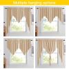 imageNICETOWN Blackout Window Treatment Pole Pocket Kitchen Tier Curtains Tailored Scalloped ValanceSwags for Living Room One Pair 36 Wide by 63inches Long Each Panel GreyBiscotti Beige