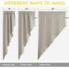 imageNICETOWN Blackout Window Treatment Pole Pocket Kitchen Tier Curtains Tailored Scalloped ValanceSwags for Living Room One Pair 36 Wide by 63inches Long Each Panel GreyNatural