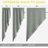 imageNICETOWN Blackout Window Treatment Pole Pocket Kitchen Tier Curtains Tailored Scalloped ValanceSwags for Living Room One Pair 36 Wide by 63inches Long Each Panel GreyGreyish Green