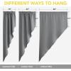 imageNICETOWN Blackout Window Treatment Pole Pocket Kitchen Tier Curtains Tailored Scalloped ValanceSwags for Living Room One Pair 36 Wide by 63inches Long Each Panel GreySilver Grey