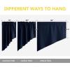 imageNICETOWN Blackout Window Treatment Pole Pocket Kitchen Tier Curtains Tailored Scalloped ValanceSwags for Living Room One Pair 36 Wide by 63inches Long Each Panel GreyNavy