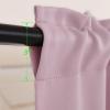 imageNICETOWN Blackout Window Treatment Pole Pocket Kitchen Tier Curtains Tailored Scalloped ValanceSwags for Living Room One Pair 36 Wide by 63inches Long Each Panel GreyBaby Pink