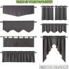 imageNICETOWN Blackout Window Treatment Pole Pocket Kitchen Tier Curtains Tailored Scalloped ValanceSwags for Living Room One Pair 36 Wide by 63inches Long Each Panel GreyToffee Brown