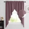 imageNICETOWN Blackout Window Treatment Pole Pocket Kitchen Tier Curtains Tailored Scalloped ValanceSwags for Living Room One Pair 36 Wide by 63inches Long Each Panel GreyDry Rose