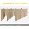 imageNICETOWN Blackout Window Treatment Pole Pocket Kitchen Tier Curtains Tailored Scalloped ValanceSwags for Living Room One Pair 36 Wide by 63inches Long Each Panel GreyBiscotti Beige