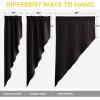 imageNICETOWN Blackout Window Treatment Pole Pocket Kitchen Tier Curtains Tailored Scalloped ValanceSwags for Living Room One Pair 36 Wide by 63inches Long Each Panel GreyToffee Brown