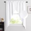 imageNICETOWN Blackout Window Treatment Pole Pocket Kitchen Tier Curtains Tailored Scalloped ValanceSwags for Living Room One Pair 36 Wide by 63inches Long Each Panel GreyPure White