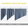 imageNICETOWN Blackout Window Treatment Pole Pocket Kitchen Tier Curtains Tailored Scalloped ValanceSwags for Living Room One Pair 36 Wide by 63inches Long Each Panel GreyStone Blue