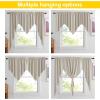 imageNICETOWN Blackout Window Treatment Pole Pocket Kitchen Tier Curtains Tailored Scalloped ValanceSwags for Living Room One Pair 36 Wide by 63inches Long Each Panel GreyNatural