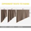 imageNICETOWN Blackout Window Treatment Pole Pocket Kitchen Tier Curtains Tailored Scalloped ValanceSwags for Living Room One Pair 36 Wide by 63inches Long Each Panel GreyCappuccino