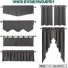 imageNICETOWN Blackout Window Treatment Pole Pocket Kitchen Tier Curtains Tailored Scalloped ValanceSwags for Living Room One Pair 36 Wide by 63inches Long Each Panel GreySea Teal