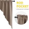imageNICETOWN Blackout Window Treatment Pole Pocket Kitchen Tier Curtains Tailored Scalloped ValanceSwags for Living Room One Pair 36 Wide by 63inches Long Each Panel GreyCappuccino