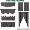imageNICETOWN Blackout Window Treatment Pole Pocket Kitchen Tier Curtains Tailored Scalloped ValanceSwags for Living Room One Pair 36 Wide by 63inches Long Each Panel GreySilver Grey