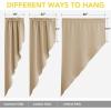 imageNICETOWN Blackout Window Treatment Pole Pocket Kitchen Tier Curtains Tailored Scalloped ValanceSwags for Living Room One Pair 36 Wide by 63inches Long Each Panel GreyBiscotti Beige