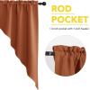 imageNICETOWN Blackout Window Treatment Pole Pocket Kitchen Tier Curtains Tailored Scalloped ValanceSwags for Living Room One Pair 36 Wide by 63inches Long Each Panel GreyBurnt Orange