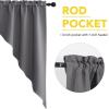 imageNICETOWN Blackout Window Treatment Pole Pocket Kitchen Tier Curtains Tailored Scalloped ValanceSwags for Living Room One Pair 36 Wide by 63inches Long Each Panel GreyGrey