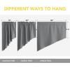 imageNICETOWN Blackout Window Treatment Pole Pocket Kitchen Tier Curtains Tailored Scalloped ValanceSwags for Living Room One Pair 36 Wide by 63inches Long Each Panel GreySilver Grey