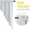 imageNICETOWN Blackout Window Treatment Pole Pocket Kitchen Tier Curtains Tailored Scalloped ValanceSwags for Living Room One Pair 36 Wide by 63inches Long Each Panel GreyGreyish White