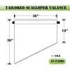 imageNICETOWN Blackout Window Treatment Pole Pocket Kitchen Tier Curtains Tailored Scalloped ValanceSwags for Living Room One Pair 36 Wide by 63inches Long Each Panel GreyNavy
