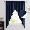 imageNICETOWN Blackout Window Treatment Pole Pocket Kitchen Tier Curtains Tailored Scalloped ValanceSwags for Living Room One Pair 36 Wide by 63inches Long Each Panel GreyNavy