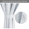 imageNICETOWN Door Curtains for Kitchen Short Blackout Curtains 72 inch Long Self Adhesive Portable Window Cover for Front French Door Adjustable Shade for Glass 1 PC 26quot W x 72quot L GreyGreyish White