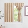 imageNICETOWN Door Curtains for Kitchen Short Blackout Curtains 72 inch Long Self Adhesive Portable Window Cover for Front French Door Adjustable Shade for Glass 1 PC 26quot W x 72quot L GreyBiscotti Beige