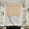 imageNICETOWN Door Curtains for Kitchen Short Blackout Curtains 72 inch Long Self Adhesive Portable Window Cover for Front French Door Adjustable Shade for Glass 1 PC 26quot W x 72quot L GreyBiscotti Beige