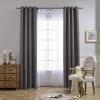 imageNICETOWN Gray Blackout Curtains for Bedroom 84 inches Long  Thermal Drapes Grommet Room Darkening Curtains Noise Reducing Window Treatments for Living Room 2 Panels W52 x L84 Grey