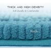 imageNICETOWN Grey Bathroom Rug Extra Thick Indoor Outdoor Durable Doormat for Bathroom AntiSlip Soft Plush Chenille Shaggy Bath Mat Living Room Bedroom Mat Water Absorbent Floor Carpet 47 x 24Teal Blue