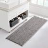 imageNICETOWN Grey Bathroom Rug Extra Thick Indoor Outdoor Durable Doormat for Bathroom AntiSlip Soft Plush Chenille Shaggy Bath Mat Living Room Bedroom Mat Water Absorbent Floor Carpet 47 x 24Dove Grey