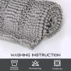 imageNICETOWN Grey Bathroom Rug Extra Thick Indoor Outdoor Durable Doormat for Bathroom AntiSlip Soft Plush Chenille Shaggy Bath Mat Living Room Bedroom Mat Water Absorbent Floor Carpet 47 x 24Dove Grey