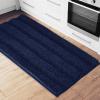 imageNICETOWN Grey Bathroom Rug Extra Thick Indoor Outdoor Durable Doormat for Bathroom AntiSlip Soft Plush Chenille Shaggy Bath Mat Living Room Bedroom Mat Water Absorbent Floor Carpet 47 x 24Navy