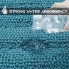 imageNICETOWN Grey Bathroom Rug Extra Thick Indoor Outdoor Durable Doormat for Bathroom AntiSlip Soft Plush Chenille Shaggy Bath Mat Living Room Bedroom Mat Water Absorbent Floor Carpet 47 x 24Teal Blue