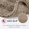 imageNICETOWN Grey Bathroom Rug Extra Thick Indoor Outdoor Durable Doormat for Bathroom AntiSlip Soft Plush Chenille Shaggy Bath Mat Living Room Bedroom Mat Water Absorbent Floor Carpet 47 x 24Taupe Brown