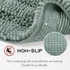 imageNICETOWN Grey Bathroom Rug Extra Thick Indoor Outdoor Durable Doormat for Bathroom AntiSlip Soft Plush Chenille Shaggy Bath Mat Living Room Bedroom Mat Water Absorbent Floor Carpet 47 x 24Sage Green