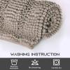 imageNICETOWN Grey Bathroom Rug Extra Thick Indoor Outdoor Durable Doormat for Bathroom AntiSlip Soft Plush Chenille Shaggy Bath Mat Living Room Bedroom Mat Water Absorbent Floor Carpet 47 x 24Taupe