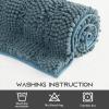 imageNICETOWN Grey Bathroom Rug Extra Thick Indoor Outdoor Durable Doormat for Bathroom AntiSlip Soft Plush Chenille Shaggy Bath Mat Living Room Bedroom Mat Water Absorbent Floor Carpet 47 x 24Stone Blue