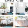 imageNICETOWN Grey Bathroom Rug Extra Thick Indoor Outdoor Durable Doormat for Bathroom AntiSlip Soft Plush Chenille Shaggy Bath Mat Living Room Bedroom Mat Water Absorbent Floor Carpet 47 x 24Teal Blue