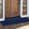 imageNICETOWN Grey Bathroom Rug Extra Thick Indoor Outdoor Durable Doormat for Bathroom AntiSlip Soft Plush Chenille Shaggy Bath Mat Living Room Bedroom Mat Water Absorbent Floor Carpet 47 x 24Navy