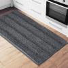 imageNICETOWN Grey Bathroom Rug Extra Thick Indoor Outdoor Durable Doormat for Bathroom AntiSlip Soft Plush Chenille Shaggy Bath Mat Living Room Bedroom Mat Water Absorbent Floor Carpet 47 x 24Grey