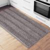 imageNICETOWN Grey Bathroom Rug Extra Thick Indoor Outdoor Durable Doormat for Bathroom AntiSlip Soft Plush Chenille Shaggy Bath Mat Living Room Bedroom Mat Water Absorbent Floor Carpet 47 x 24Dove Grey