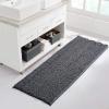 imageNICETOWN Grey Bathroom Rug Extra Thick Indoor Outdoor Durable Doormat for Bathroom AntiSlip Soft Plush Chenille Shaggy Bath Mat Living Room Bedroom Mat Water Absorbent Floor Carpet 47 x 24Grey