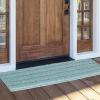 imageNICETOWN Grey Bathroom Rug Extra Thick Indoor Outdoor Durable Doormat for Bathroom AntiSlip Soft Plush Chenille Shaggy Bath Mat Living Room Bedroom Mat Water Absorbent Floor Carpet 47 x 24Eggshell Green